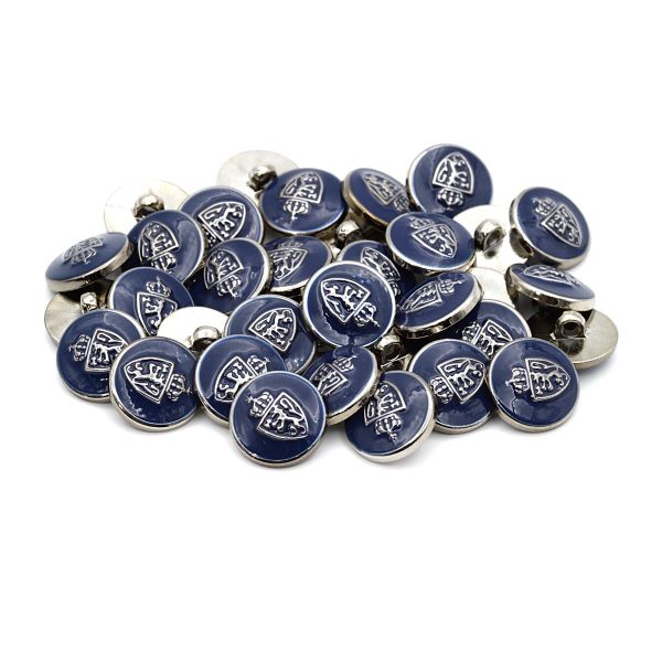 Пуговицы на ножке 34L (21мм), пластик (n.blue (синий/черный никель)), 36 шт, PS39