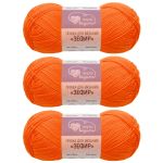 Пряжа Люблю вязать Зефир / уп.3 мот. по 100 г, 295 м, 244 оранжевый
