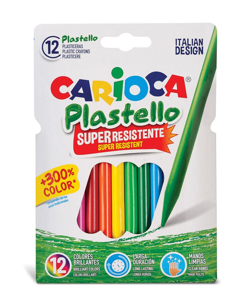 Набор мелков пластиковых Plastello 12 цв, 12 шт, 42711, Carioca