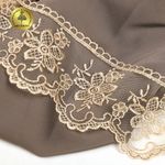 Кружево на сетке 75 мм, 40480, цв.N6115 бежевый уп.13.7м, Kruzhevo