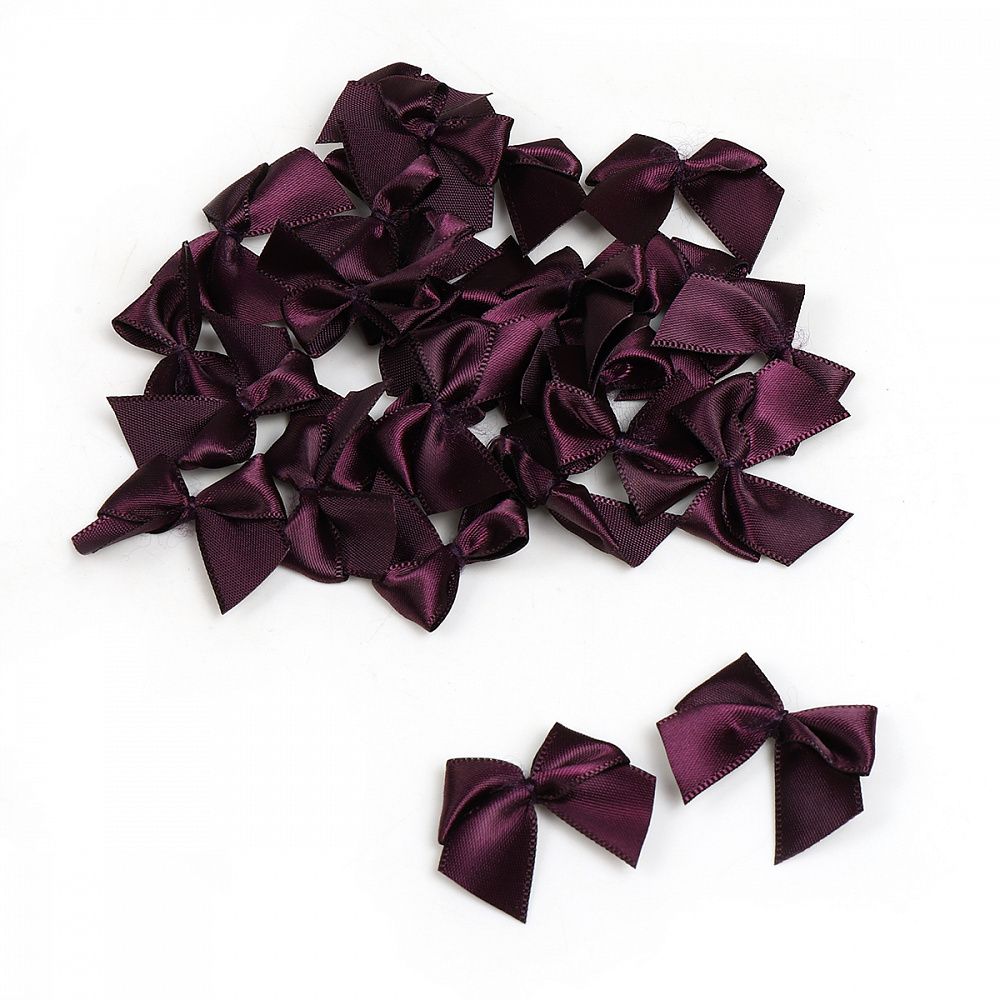 Бантики пришивные 35 мм, MJRF070 фиолетовый S254, уп.100 шт