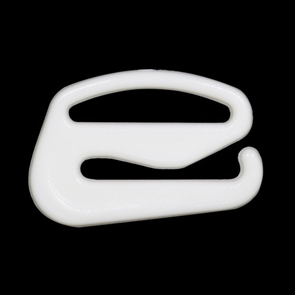 Крючки для бюстгальтера пластик 11.0 мм, 100 шт, белый