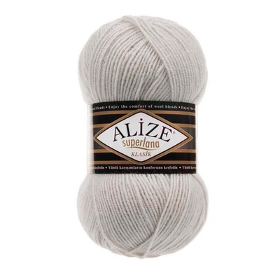 Пряжа Alize (Ализе) Superlana klasik / уп.5 мот. по 100 г, 280м, 208 светло-серый меланж A