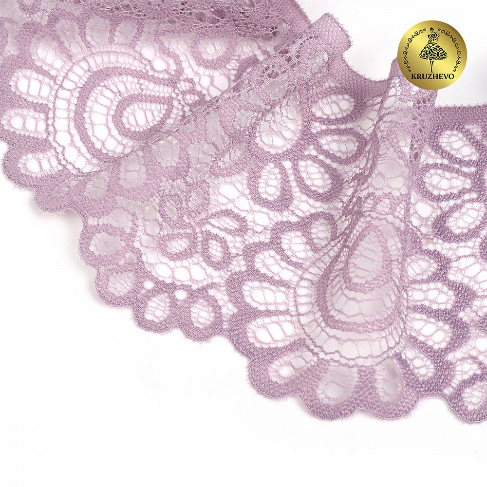 Кружево эластичное (стрейч) 90мм YSTL00839/N, цв.L620 морской туман уп.25м, Kruzhevo