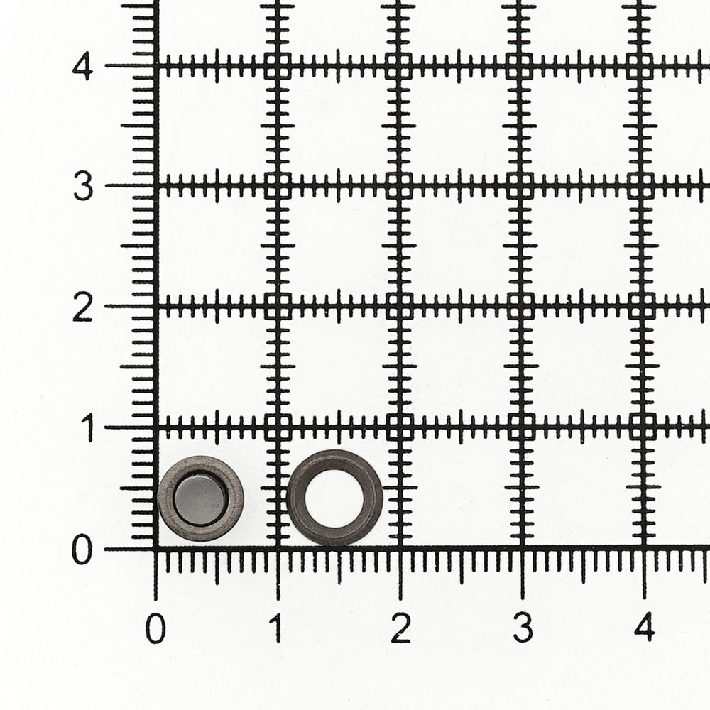 Люверсы металл ⌀_3.7 мм (внутр.), №1.7, сталь, чер.никель, 100 шт, New Star