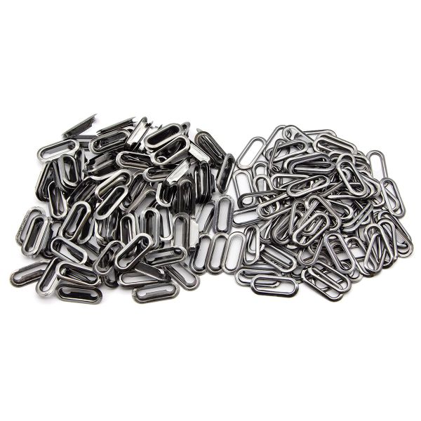 Люверсы металл овальные 24х8 (внутр.), 28х12 (внешн.), металл (≈100 шт) New Star, чер.никель