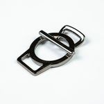 Пряжка-застежка 14 мм чер.никель мет. с кольцом, 10 шт