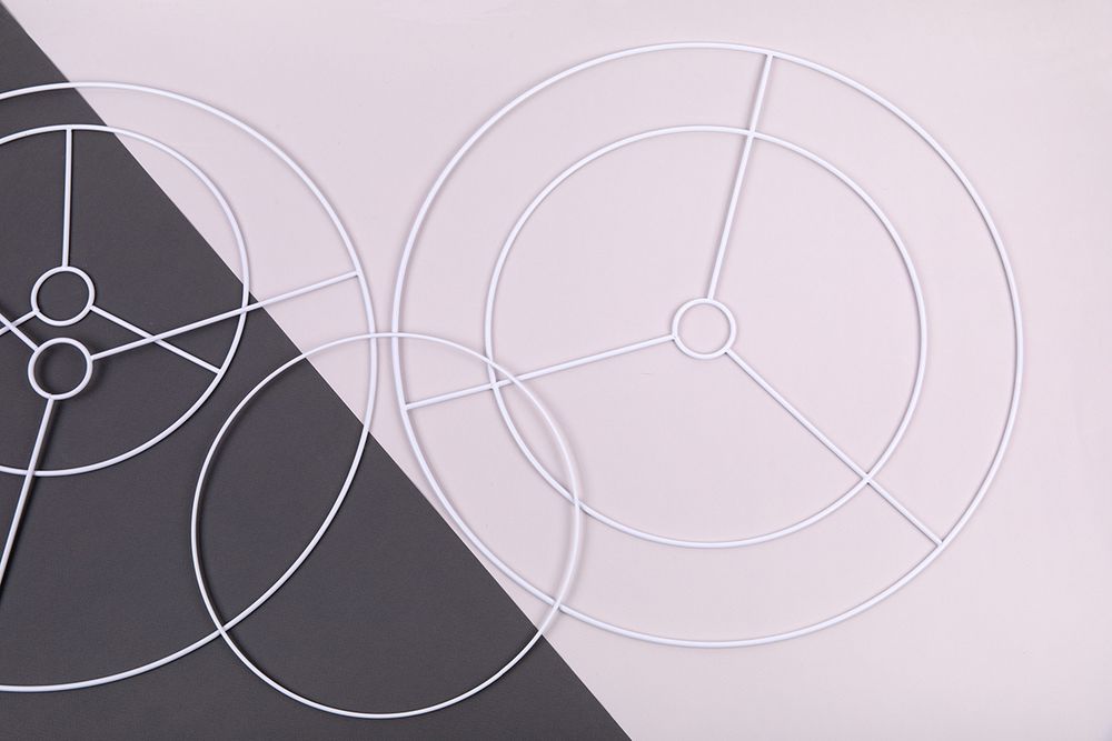 Каркас двойной для абажура (заготовка) сталь металл ⌀400 мм, белый, Gamma RKD-40/25