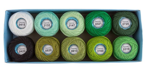 Пряжа нитки Ирис ассорти / уп.10 мот. по 10 г, 82 м, 14, Gamma