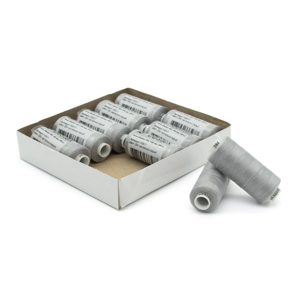 Нитки швейные бытовые Bestex 40/2, 365 м (400 ярд) / 10 кат., 284 пастельно-серый