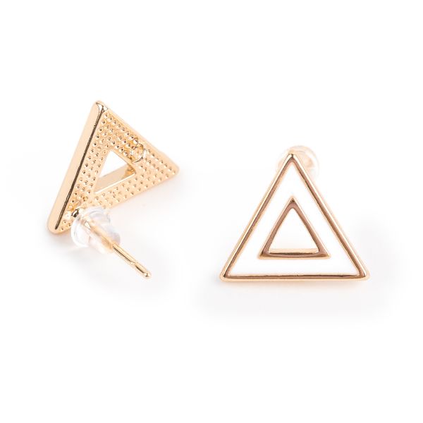 Швензы 12х14 мм, 10 шт (5х2 шт), 03 под золото, белый, Zlatka FMK-H14