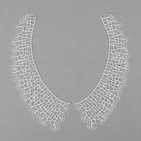 Пришивной кружевной воротник гипюр Premium 21см, TR.12544, цв.белый, 50 комп, Kruzhevo