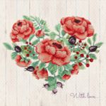 Алмазная (кристальная) мозаика Фрея, постер Цветущее сердце, 30х30 см