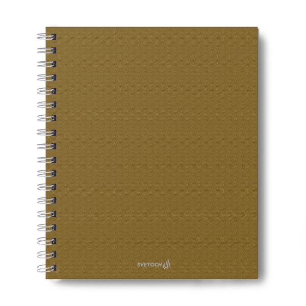 Тетрадь общая с пластиковой обложкой, 500 мкр, тиснение серебряной фольгой, A5+ 96 л. на гребне 65 г/м², белизна 100%, 4 шт, клетка, 000807 Золотая, Светоч ТЕТ96-001