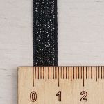 Лента бархатная (тесьма) с люрексом 10.0 мм / 32.9±2 метров, 03 черный