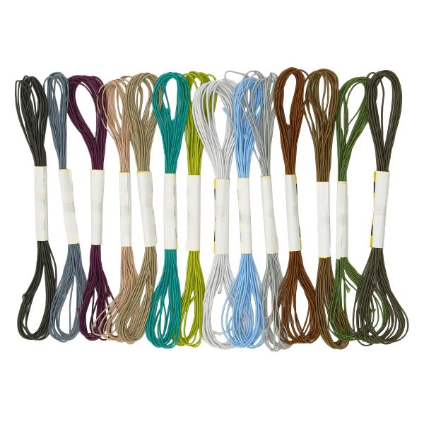 Резинка шляпная (шнур эластичный) ⌀1.5 мм / 5.5 метров, 0370-0301, ассорти, 14 шт