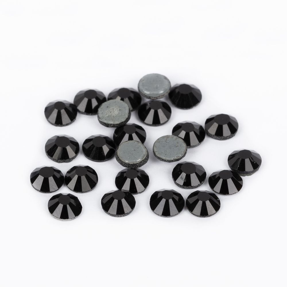 Стразы клеевые стекло 4.7 мм, 5х24 шт, SS20 №03 черный (Jet), Zlatka ZRTG-2024