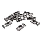 Фиксатор (зажим) для шнура металл 1 отв., 20х10 мм, (in ⌀4.0 мм), 10 шт, черный никель, IR-902