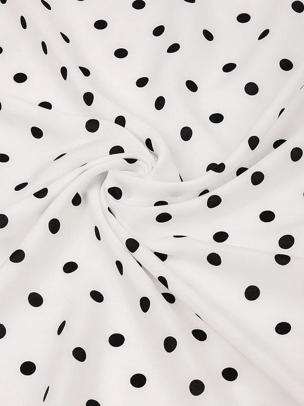 Штапель в горошек 90 г/м², 145 см / 25 метров, TBY.Vidt.04 цв.белый