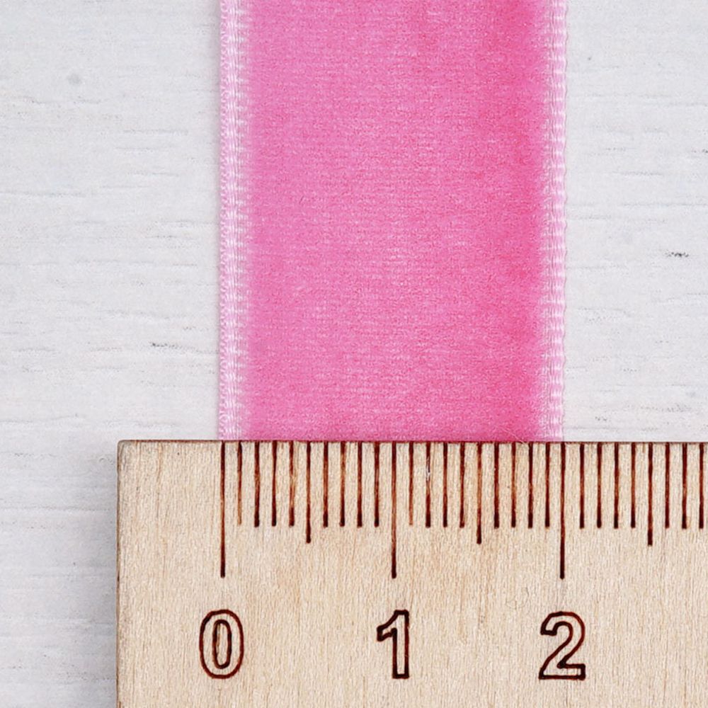 Лента бархатная (тесьма) 20.0 мм / 32.9±2 метров, 0081-1901, 11 малиновый