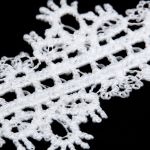 Кружево гипюр (плетёное) 30 мм / 3 метра, матовое, C501 белый