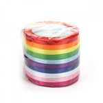 Лента атласная 1-сторонняя 6.0 мм / 10 шт по 22.5±1 метра, набор Радужный, Magic4Hobby