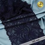 Кружево бельевое эластичное 185 мм / 3 метра, TBY.40039, цв.061 темно-синий