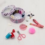 Набор для шитья швейный, дорожный 28 предметов 11х4,5см, розовый, MTW154