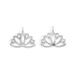 Подвеска для бижутерии цветок 10х12 мм, 10 шт (5х2 шт), 01 под серебро, Zlatka FMK-P02