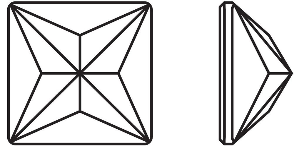 Стразы клеевые стекло 5х5 мм, 24 шт, белый(crystal), Preciosa 438-23-220