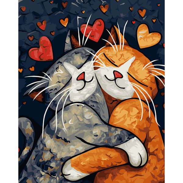 Картина по номерам Glama GLA132, Кошачьи объятия 40х50 см