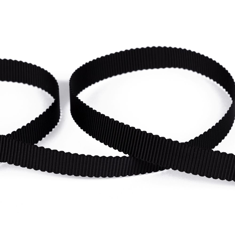 Лента репсовая (в рубчик) с зубчатым краем 10.0 мм, 25±1 метров, 002 черный, Gamma PTGR-10