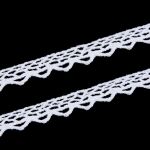 Кружево вязаное (тесьма) хлопковое 10 мм / 9.14 метров, белоснежный