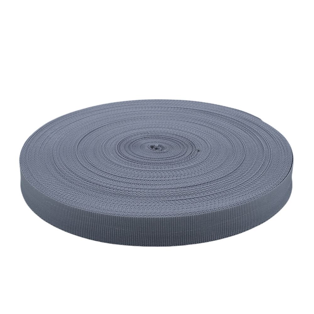 Стропа (ременная лента) 25 мм / 50 метров, толщ. 0.5 мм, [15.5 г/пог.м], 100% п/э, 012 серый