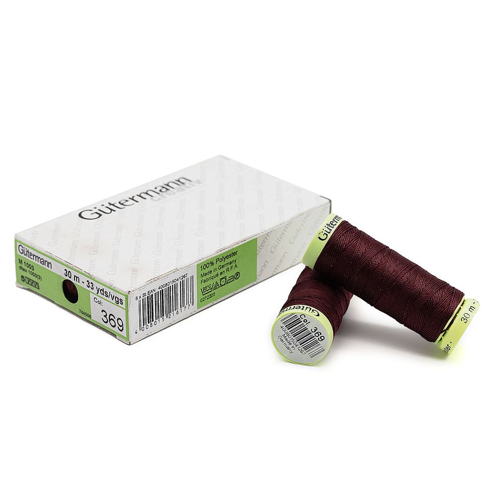 Нитки отделочные Gutermann Top Stitch, 30м, 369 винный, 5 катушек