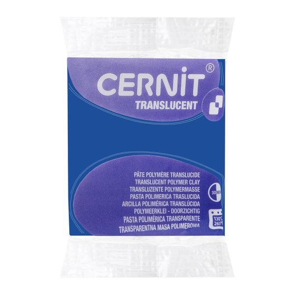 Полимерная глина запекаемая Cernit Translucent прозрачный, 56 г, 249 черничный