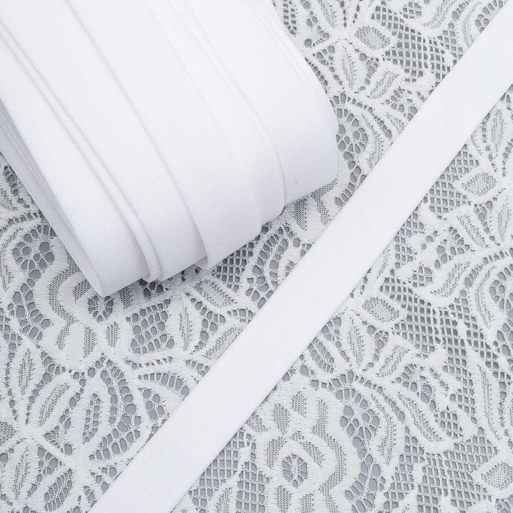 Резинка бельевая (бретелечная) 18.0 мм / 25 метров, белый, S090295