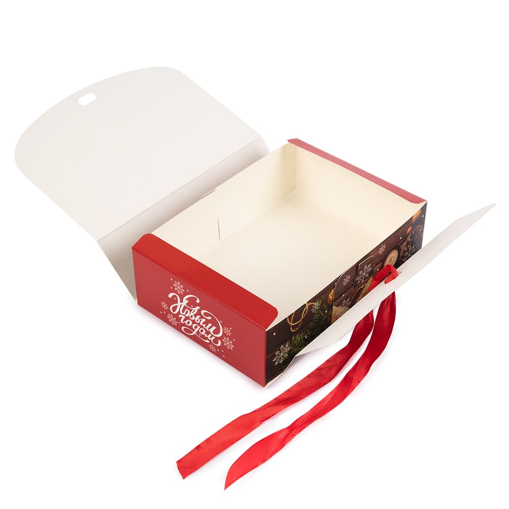 Коробка без окна с лентой 16.5х11.5х5 см, №2 Праздничный вечер, S-Chief CBC-006