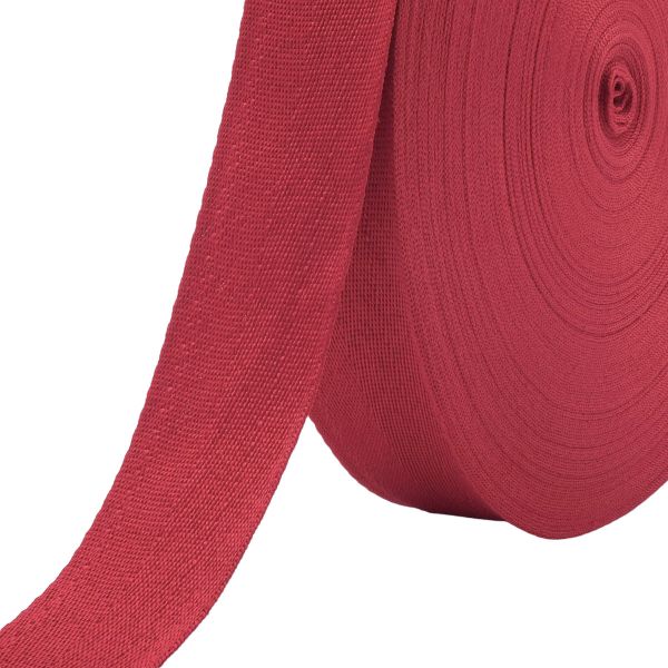 Тесьма (лента) киперная 40 мм / 50 метров, 13 г/м, 100% полиэфир, 27 красный