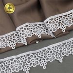 Кружево гипюр (плетёное) матовое 40 мм, цв.01 белый, 13,71м, Kruzhevo