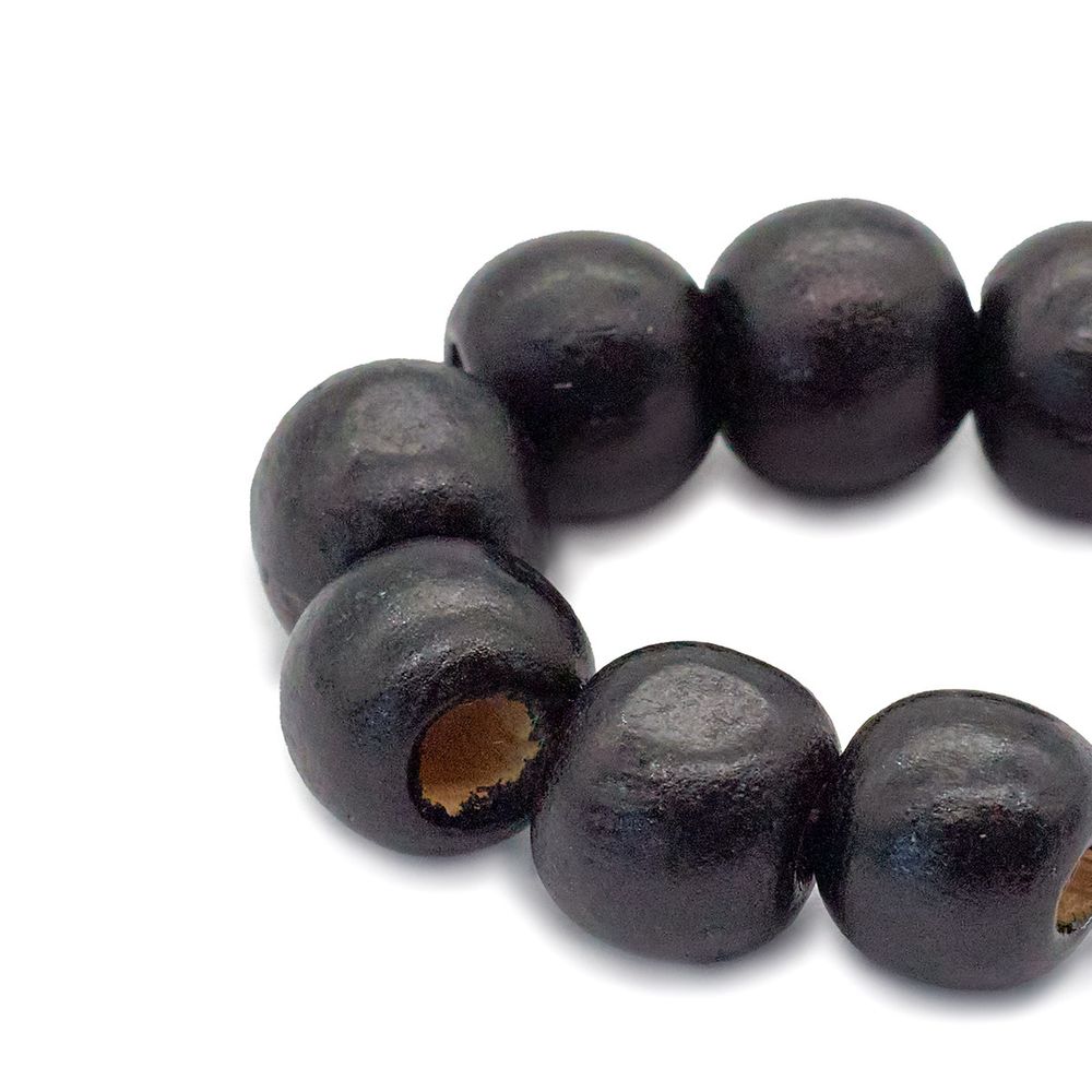 Бусины дерево ⌀10 мм, 50 г, Astra&Craft, черный