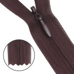 Молния потайная (скрытая) Т3 (3 мм) 1 зам., н/раз., 20 см, т.коричневый, 31208 / 20, 10 шт