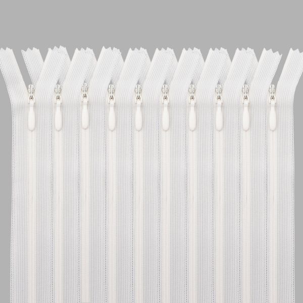 Молния потайная (скрытая) Т3 (3 мм) 1 зам., н/раз., 20 см, молочный, 31217 / 20, 10 шт