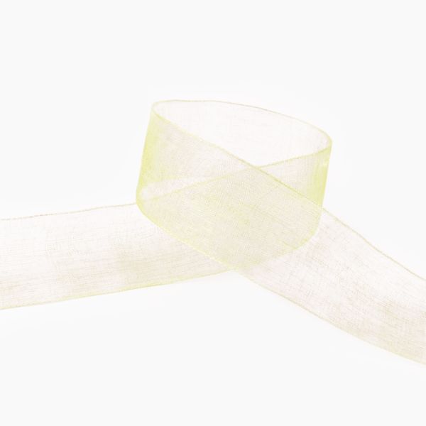 Лента капроновая (органза) 25.0 мм / 22.8±1 метра, 011 св.желтый, Blitz OR-25