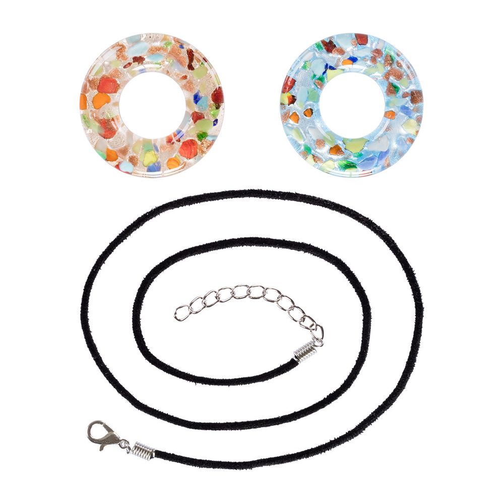 Набор для создания бижутерии (бусины стеклянные), №03 голубой/оранжевый, Zlatka, GWN