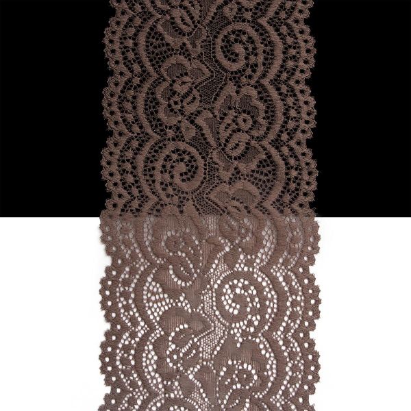 Кружево эластичное (стрейч) 100 мм / 3 метра, C072 шиншилла