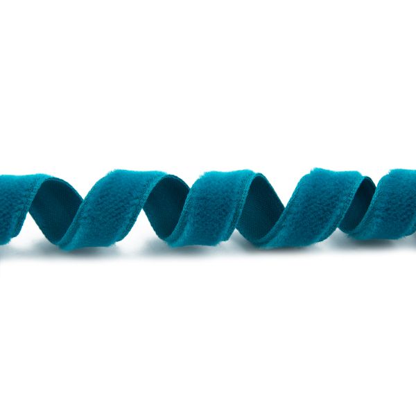 Лента бархатная (тесьма) 9-11.0 мм / 10±0.5 метров, т. бирюзовый, Blitz С3574Г17