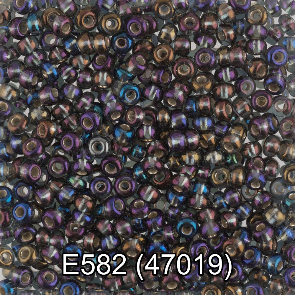 Бисер Gamma 10/0 (2.3 мм), 150 г (10х5 г), Е582 серый, 47019, круглый 5