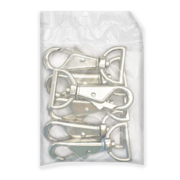 Карабин металл 25.0 мм (62х31 мм), никель, 6 шт