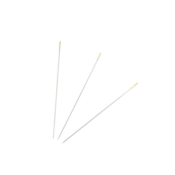 Иглы ручные для бисера с золоченым ушком №12,25 шт, Pony